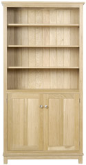 WR07 Tall Bookcase with Doors and Five Shelves
