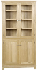 WR08 Tall Bookcase with Doors (glazed top)